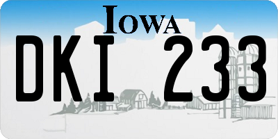 IA license plate DKI233