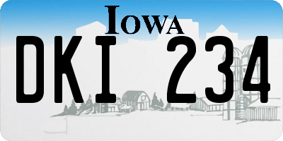 IA license plate DKI234