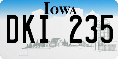 IA license plate DKI235