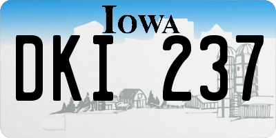 IA license plate DKI237