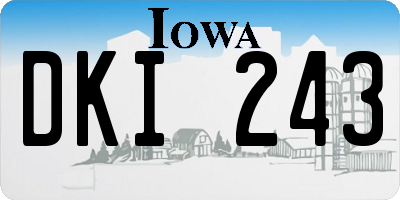 IA license plate DKI243