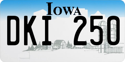 IA license plate DKI250