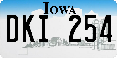IA license plate DKI254
