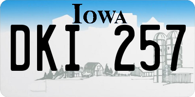 IA license plate DKI257