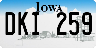 IA license plate DKI259