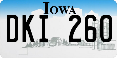 IA license plate DKI260
