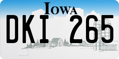 IA license plate DKI265
