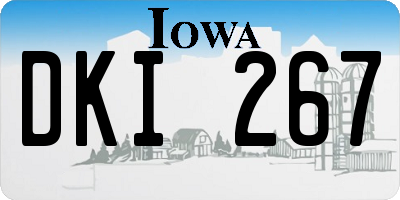 IA license plate DKI267