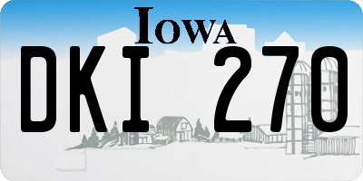 IA license plate DKI270