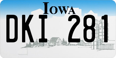 IA license plate DKI281
