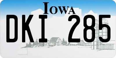 IA license plate DKI285