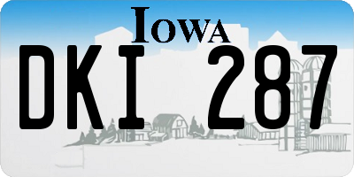 IA license plate DKI287