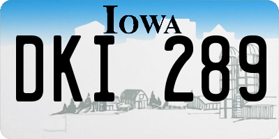 IA license plate DKI289