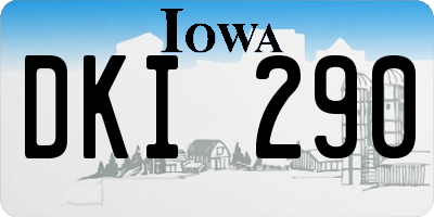 IA license plate DKI290