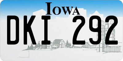 IA license plate DKI292