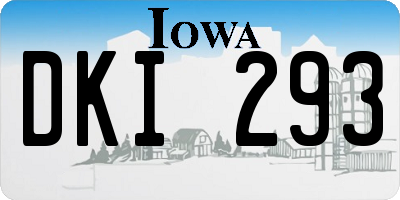 IA license plate DKI293