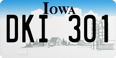 IA license plate DKI301