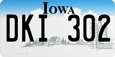 IA license plate DKI302