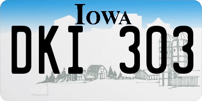 IA license plate DKI303