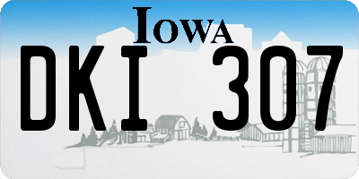 IA license plate DKI307