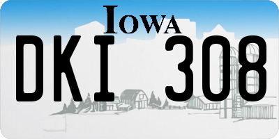 IA license plate DKI308