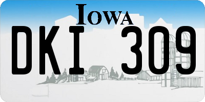 IA license plate DKI309