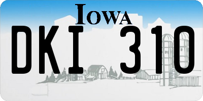 IA license plate DKI310