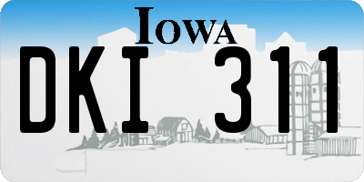 IA license plate DKI311