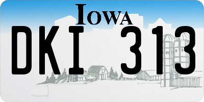 IA license plate DKI313