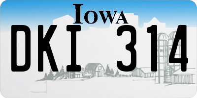 IA license plate DKI314
