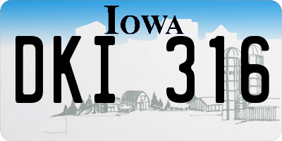 IA license plate DKI316