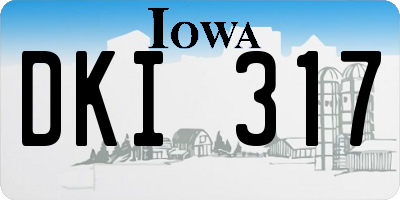 IA license plate DKI317