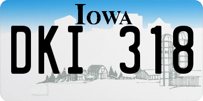 IA license plate DKI318