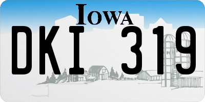 IA license plate DKI319