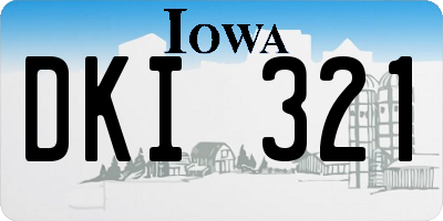 IA license plate DKI321