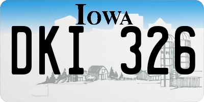 IA license plate DKI326