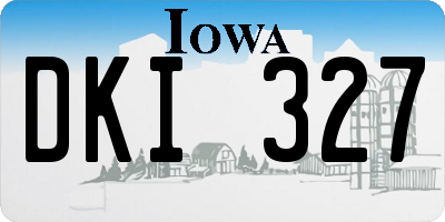 IA license plate DKI327
