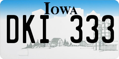 IA license plate DKI333