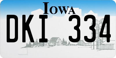 IA license plate DKI334