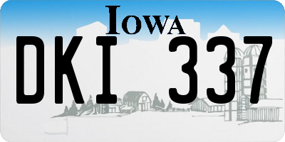 IA license plate DKI337