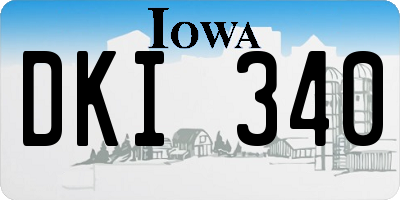 IA license plate DKI340