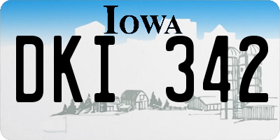 IA license plate DKI342
