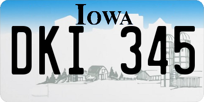IA license plate DKI345