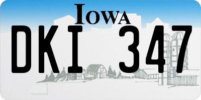 IA license plate DKI347