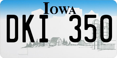 IA license plate DKI350