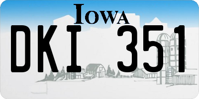 IA license plate DKI351