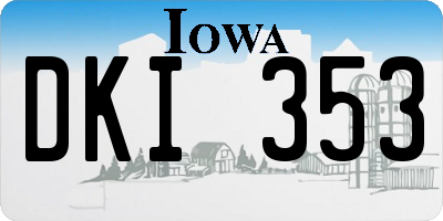 IA license plate DKI353