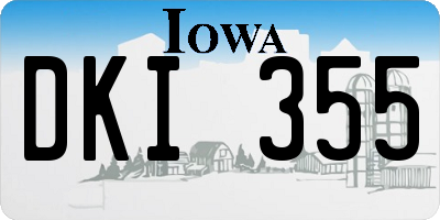IA license plate DKI355