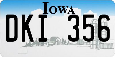 IA license plate DKI356