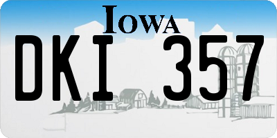 IA license plate DKI357